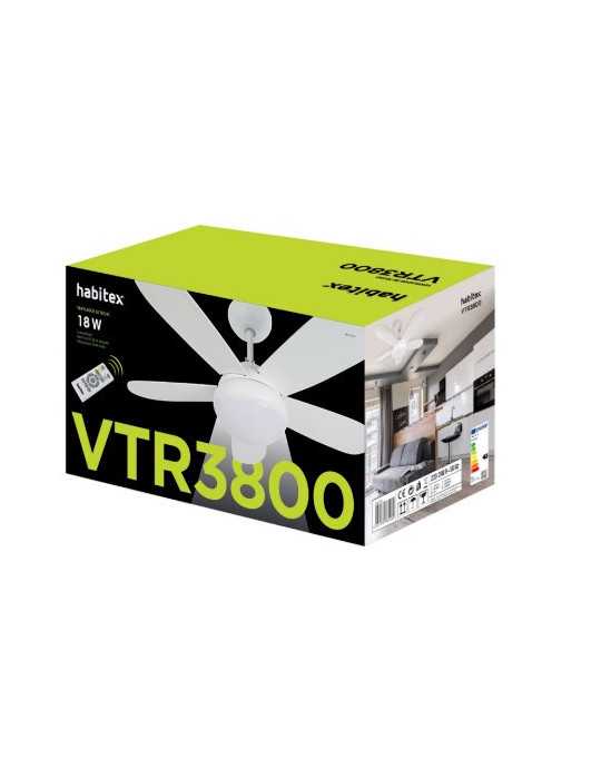 Ventilador de Techo LED VTR 3800 con Mando a Distancia HABITEX