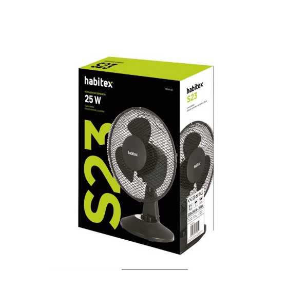 Ventilador Sobremesa S23 Negro HABITEX