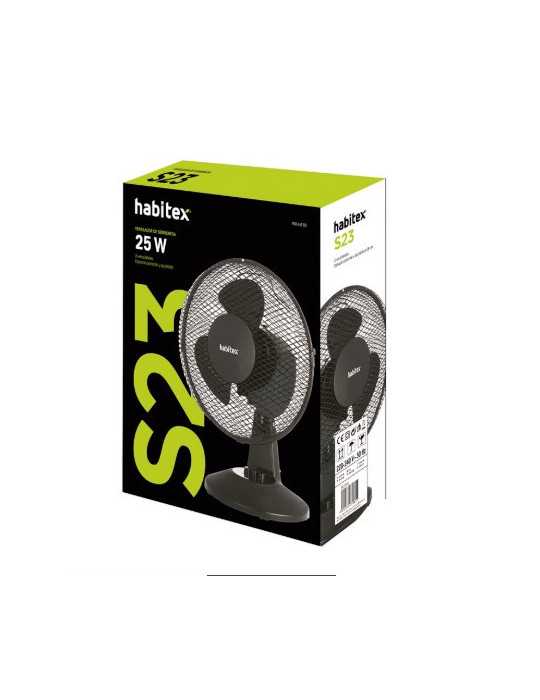 Ventilador Sobremesa S23 Negro HABITEX