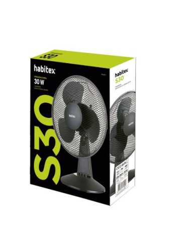 Ventilador Sobremesa S30 Negro HABITEX 2