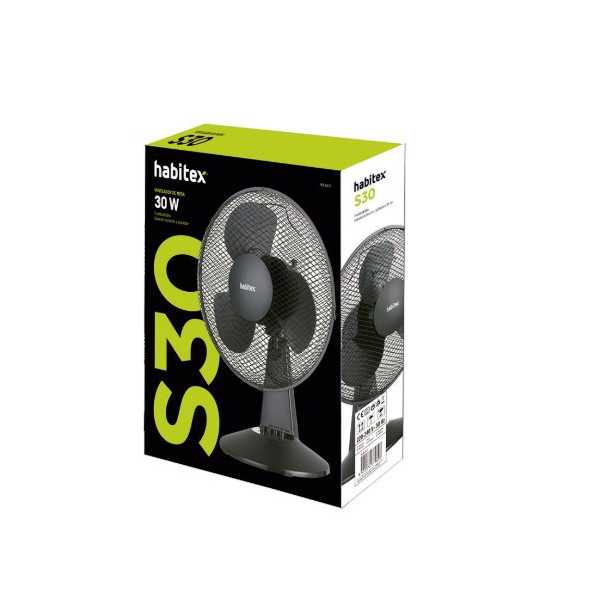 Ventilador Sobremesa S30 Negro HABITEX