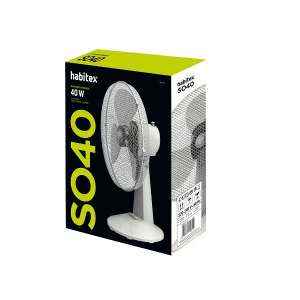 Ventilador Sobremesa SO40 Blanco HABITEX