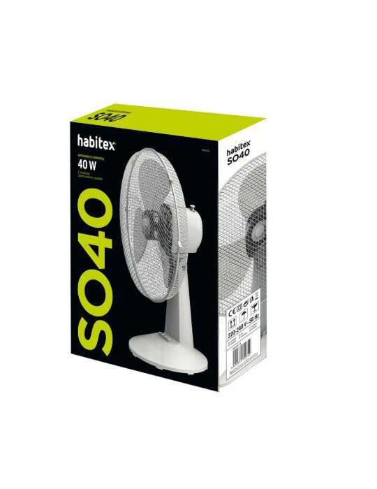 Ventilador Sobremesa SO40 Blanco HABITEX