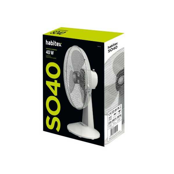 Ventilador Sobremesa SO40 Negro HABITEX