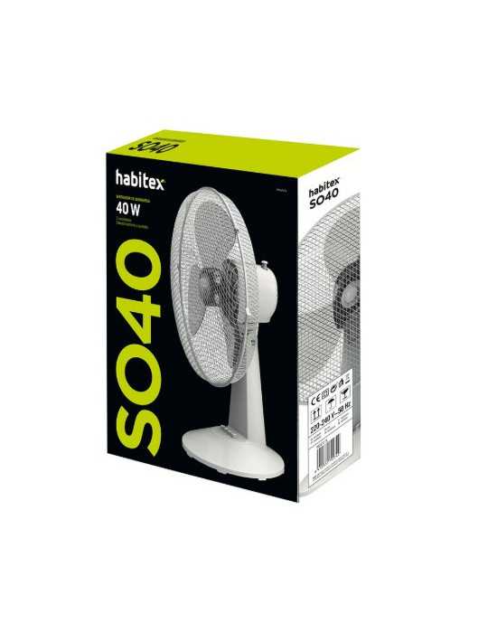 Ventilador Sobremesa SO40 Negro HABITEX