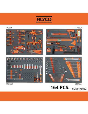 Carro de 6 cajones con 164 herramientas ALYCO ORANGE 2