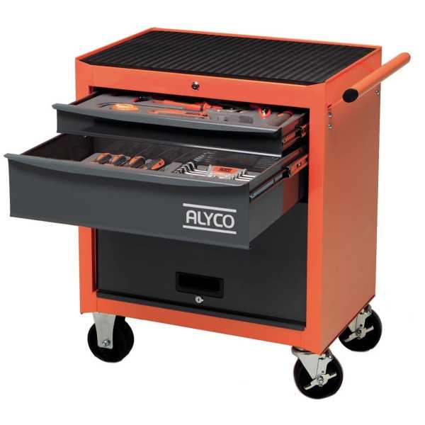 Carro con portón y 2 cajones con 70 herramientas ALYCO ORANGE