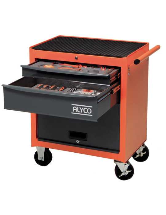 Carro con portón y 2 cajones con 70 herramientas ALYCO ORANGE