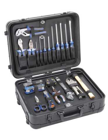 Maleta trolley de aluminio reforzada con 51 piezas de herramientas y bolsa de nylon ALYCO
