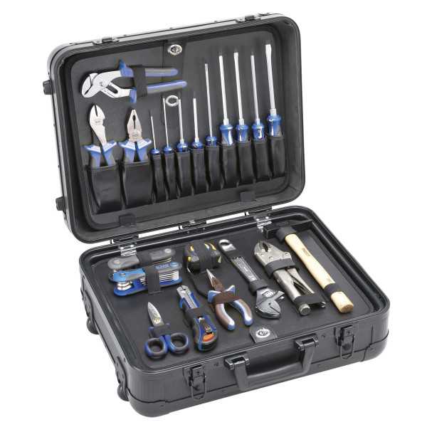 Maleta trolley de aluminio reforzada con 51 piezas de herramientas y bolsa de nylon ALYCO