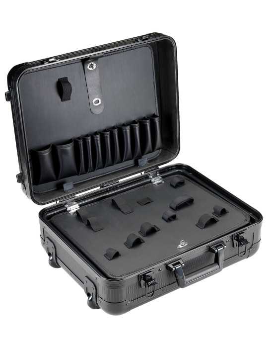 Maleta trolley de aluminio reforzada con 51 piezas de herramientas y bolsa de nylon ALYCO
