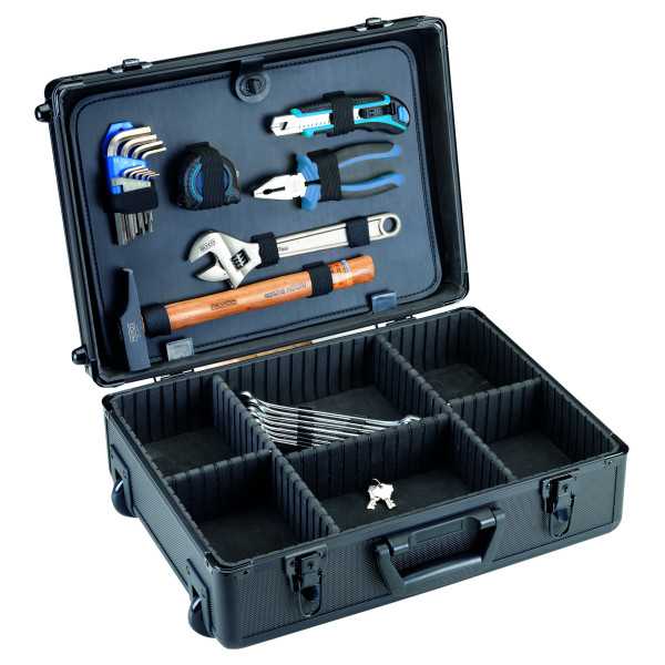 Maleta trolley de aluminio de 1 panel con 30 piezas de herramientas ALYCO