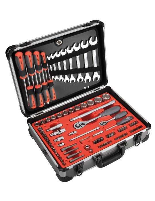 Maleta de aluminio con 120 herramientas ALYCO ORANGE