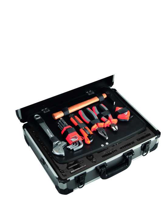 Maleta de aluminio con 120 herramientas ALYCO ORANGE