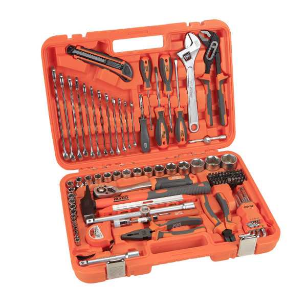 Juego combinado de herramientas en estuche de plástico de 113 piezas ORANGE ALYCO
