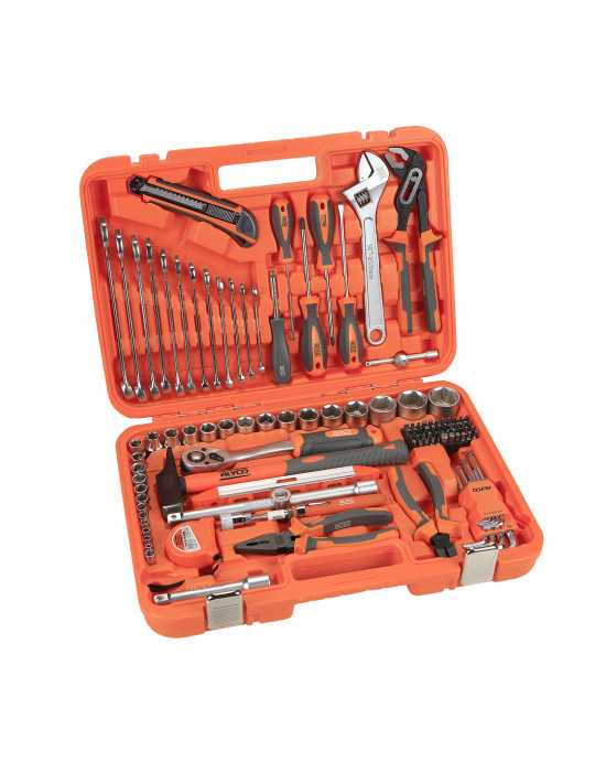 Juego combinado de herramientas en estuche de plástico de 113 piezas ORANGE ALYCO