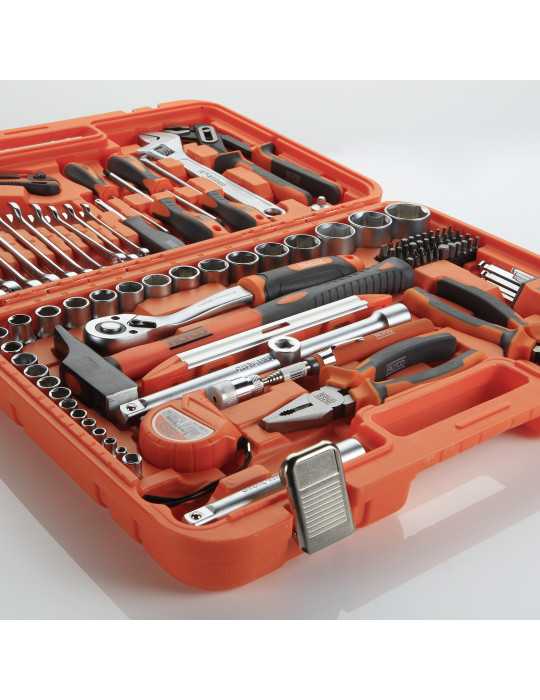 Juego combinado de herramientas en estuche de plástico de 113 piezas ORANGE ALYCO