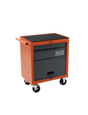 Carro metálico con portón y 2 cajones 678x459x702 mm ORANGE ALYCO