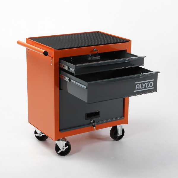 Carro metálico con portón y 2 cajones 678x459x702 mm ORANGE ALYCO