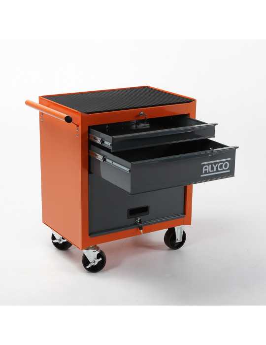 Carro metálico con portón y 2 cajones 678x459x702 mm ORANGE ALYCO