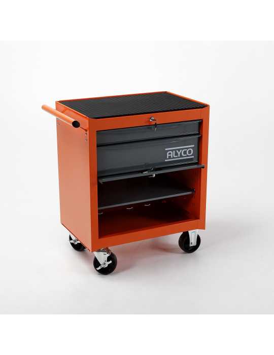 Carro metálico con portón y 2 cajones 678x459x702 mm ORANGE ALYCO