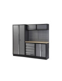 Conjunto de taller modular de 3 módulos con superficie de madera ALYCO