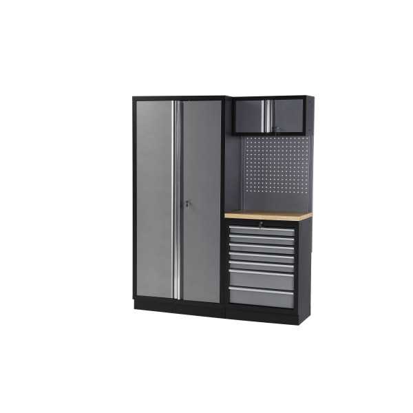 Conjunto de taller modular de 2 módulos con superficie de madera ALYCO