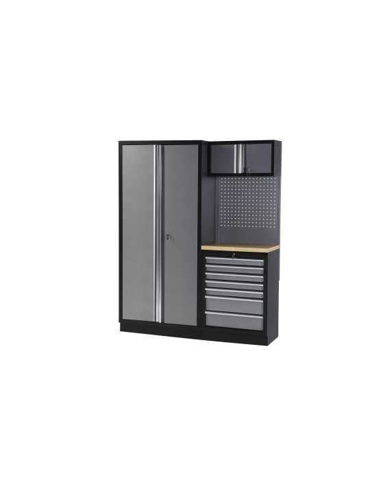 Conjunto de taller modular de 2 módulos con superficie de madera ALYCO