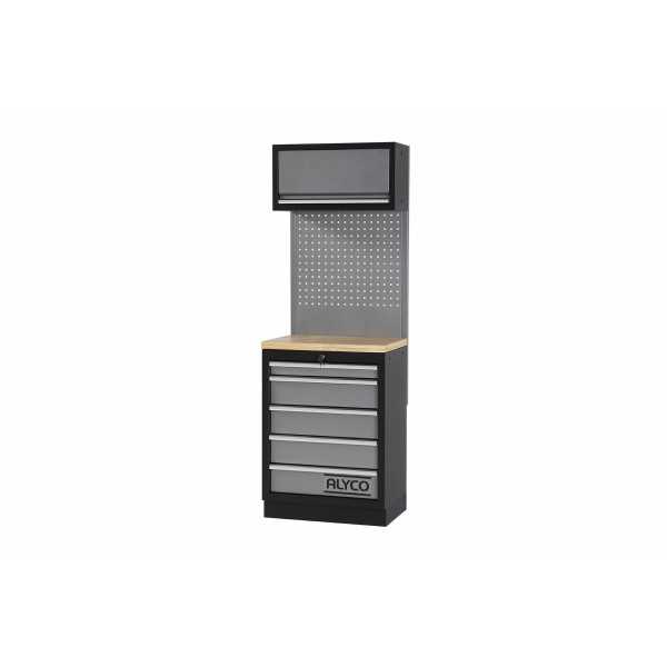 Conjunto de taller modular de 1 módulo con superficie de madera ALYCO