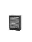 Armario base de 5 cajones con encimera de acero inoxidable y cerradura ALYCO