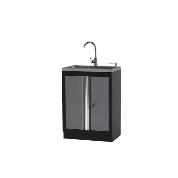 Armario base con fregadero, grifo y 2 puertas con cerradura ALYCO