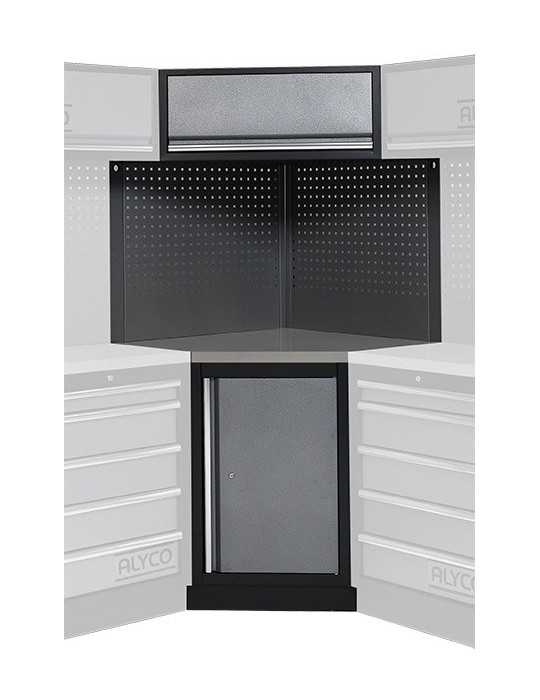 Módulo esquinero con base de acero inoxidable para conjunto de taller ALYCO