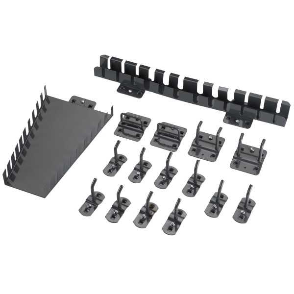 Pack de 16 ganchos y soportes para paneles y mesas de trabajo ALYCO