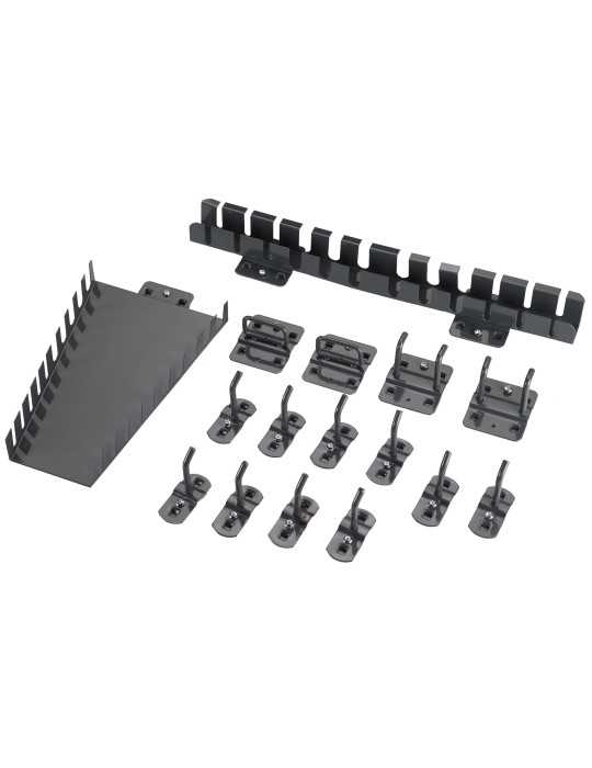 Pack de 16 ganchos y soportes para paneles y mesas de trabajo ALYCO