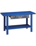 Mesa de trabajo metálica de 1500 mm con 2 cajones ALYCO