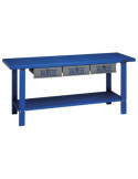 Mesa de trabajo metálica de 2000 mm con 3 cajones ALYCO