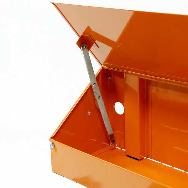 Mesa de trabajo metálica con 3 cajones, panel y módulo superior ORANGE ALYCO