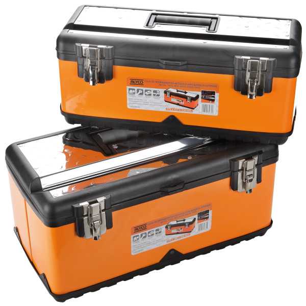 Pack de 2 cajas metálicas con bandeja interior ORANGE ALYCO