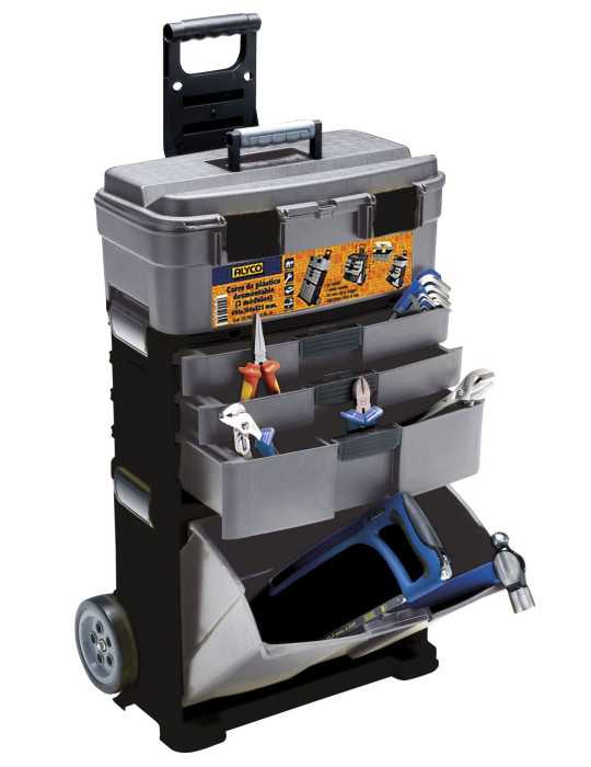 Carro de plástico modular de 3 módulos con ruedas ALYCO