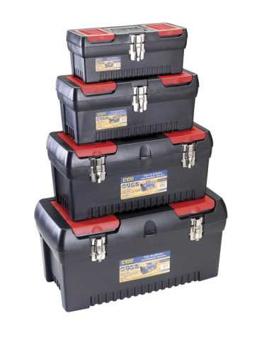 Pack de 4 cajas de plástico con bandeja interior ALYCO