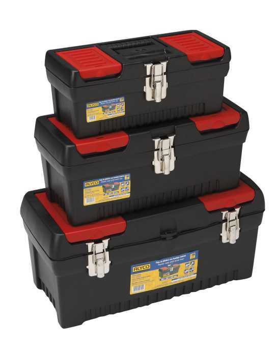 Pack de 3 cajas de plástico con bandeja interior ALYCO