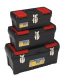 Pack de 3 cajas de plástico con bandeja interior ALYCO