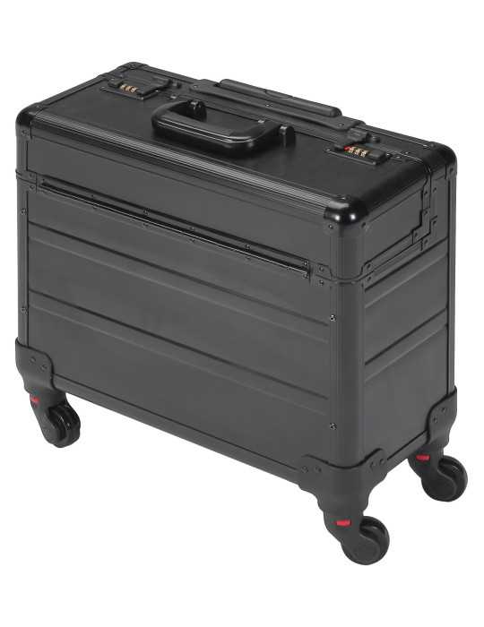 Maleta trolley de aluminio con 4 ruedas y bolsa de nylon ALYCO