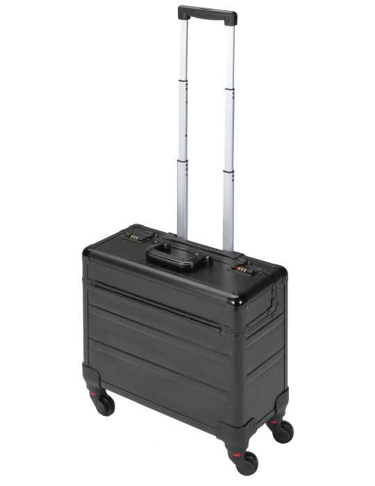 Maleta trolley de aluminio con 4 ruedas y bolsa de nylon ALYCO