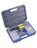 Kit de electricista de 147 piezas con terminales, tijera y tester ALYCO