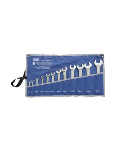 Juego de 12 llaves fijas de 2 bocas 6x7-30x32 mm en bolsa de nylon ALYCO