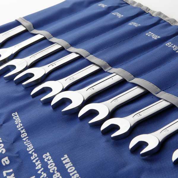 Juego de 12 llaves fijas de 2 bocas 6x7-30x32 mm en bolsa de nylon ALYCO