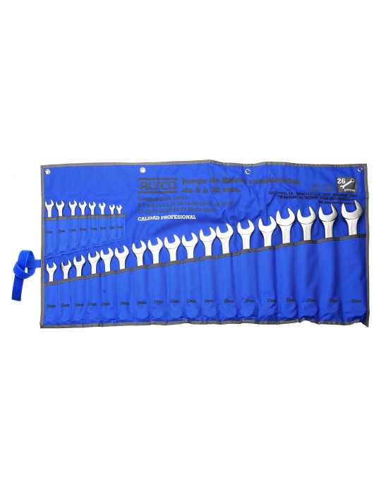 Juego de 26 llaves combinadas 6-32 mm en bolsa de nylon ALYCO