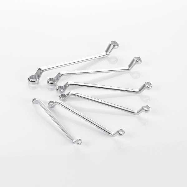 Juego de 6 llaves de doble estrella acodadas 6x7-18x19 mm en caja de cartón ALYCO
