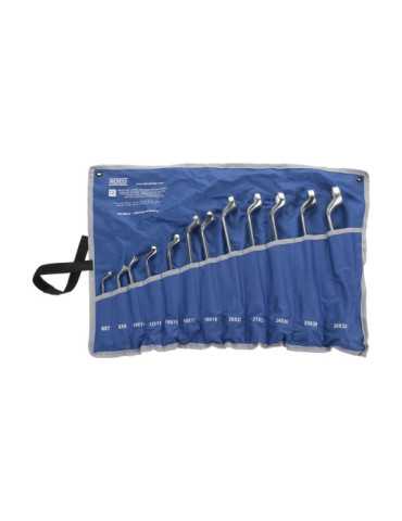 Juego de 12 llaves de doble estrella acodadas 6x7-30x32 mm en bolsa de nylon ALYCO
